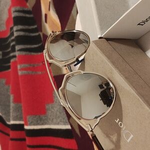 Dior silver framed mirrored lenses Made In Italy